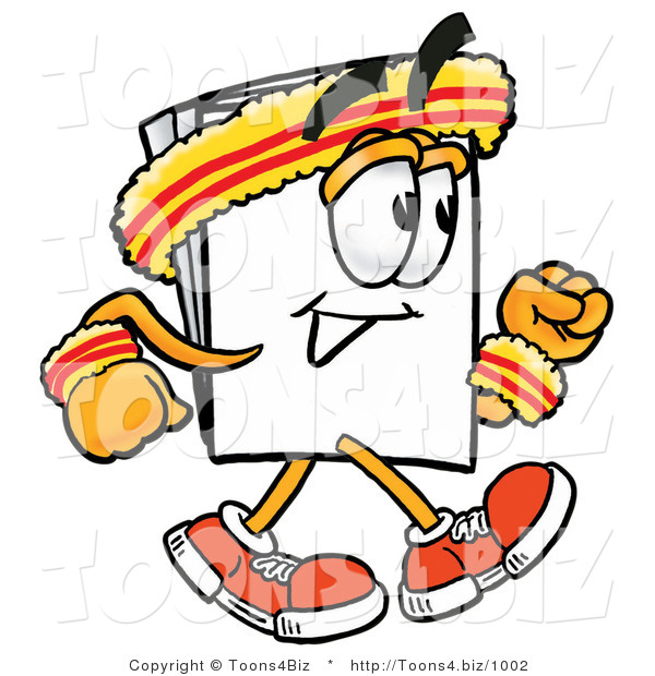 Illustration of a Cartoon Paper Mascot Speed Walking or Jogging