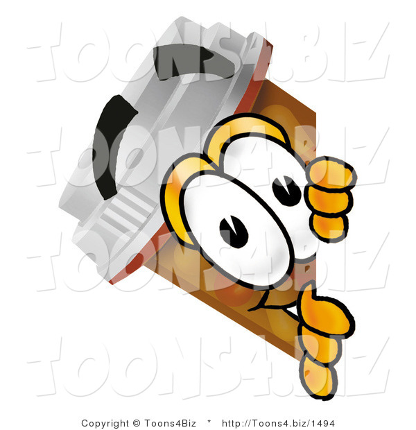 Illustration of a Cartoon Pill Bottle Mascot Peeking Around a Corner