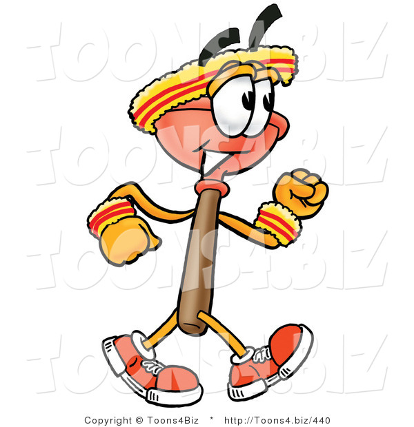 Illustration of a Cartoon Plunger Mascot Speed Walking or Jogging