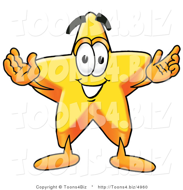 Illustration of a Cartoon Star Mascot with Open Arms