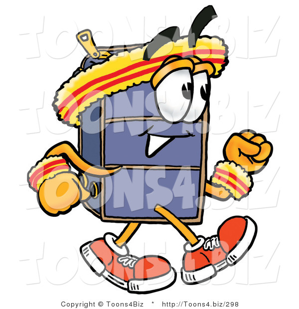 Illustration of a Cartoon Suitcase Mascot Speed Walking or Jogging