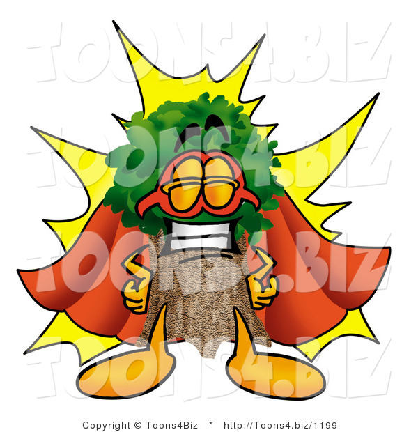 Illustration of a Cartoon Tree Mascot Dressed As a Super Hero