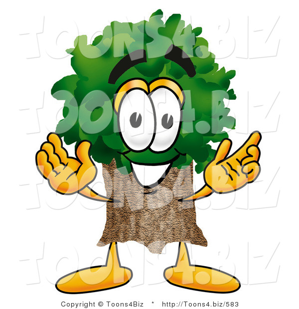 Illustration of a Cartoon Tree Mascot with Welcoming Open Arms