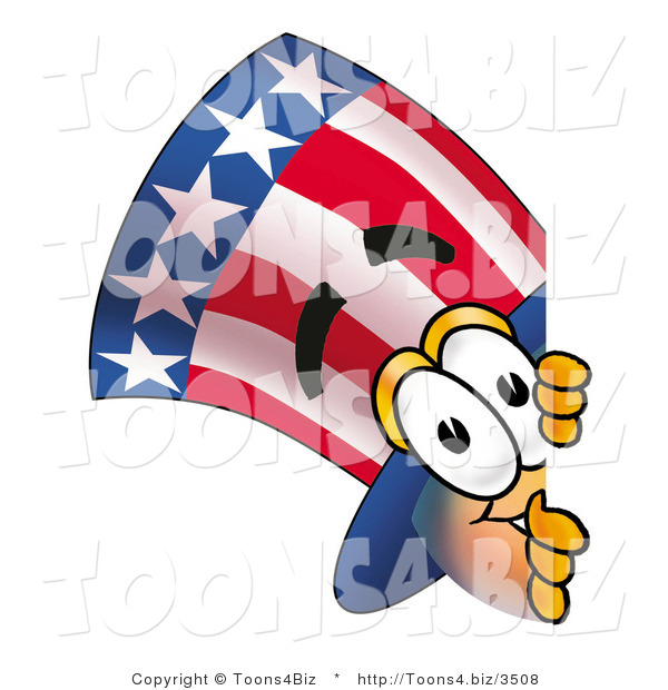 Illustration of a Cartoon Uncle Sam Mascot Peeking Around a Corner