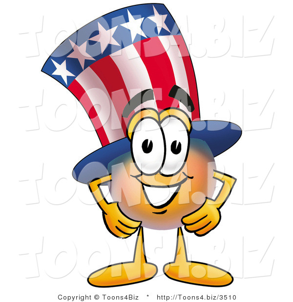 Illustration of a Cartoon Uncle Sam Mascot with His Hands on His Hips