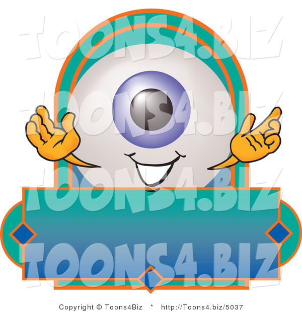 Illustration of a Eyeball Mascot on a Blank Business Label
