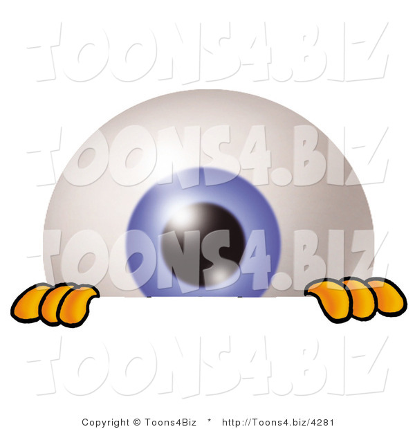 Illustration of a Eyeball Mascot Peeking over a Surface