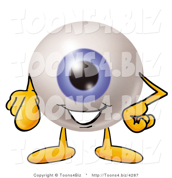 Illustration of a Eyeball Mascot Pointing at the Viewer