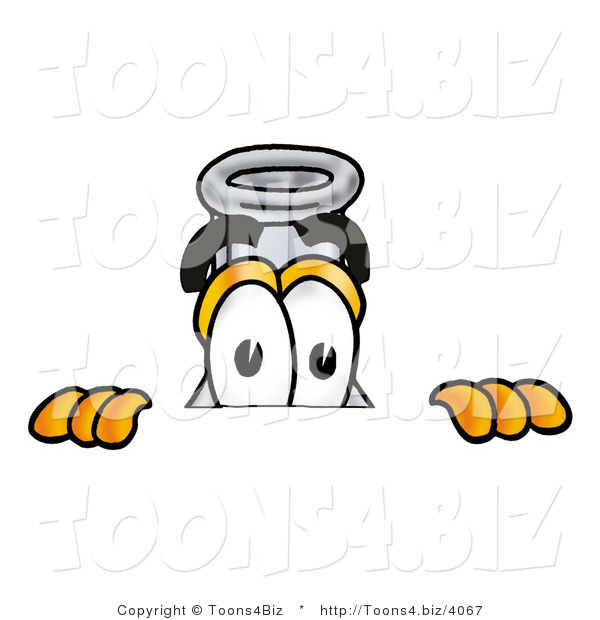 Illustration of a Science Beaker Mascot Peeking over a Surface