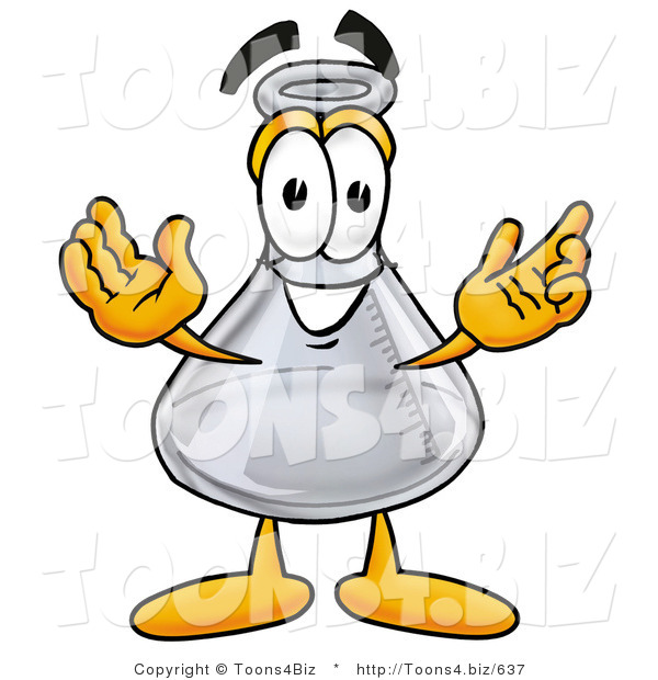 Illustration of a Science Beaker Mascot with Welcoming Open Arms