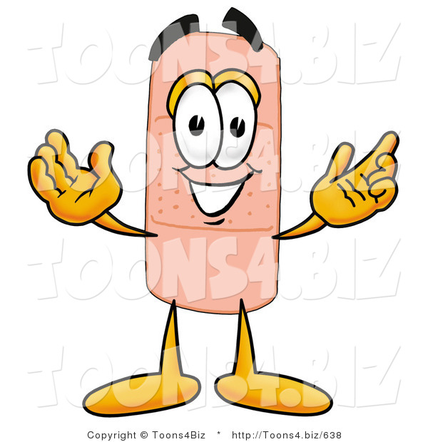 Illustration of an Adhesive Bandage Mascot with Welcoming Open Arms