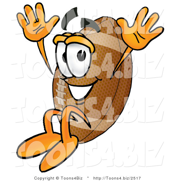 Illustration of an American Football Mascot Jumping