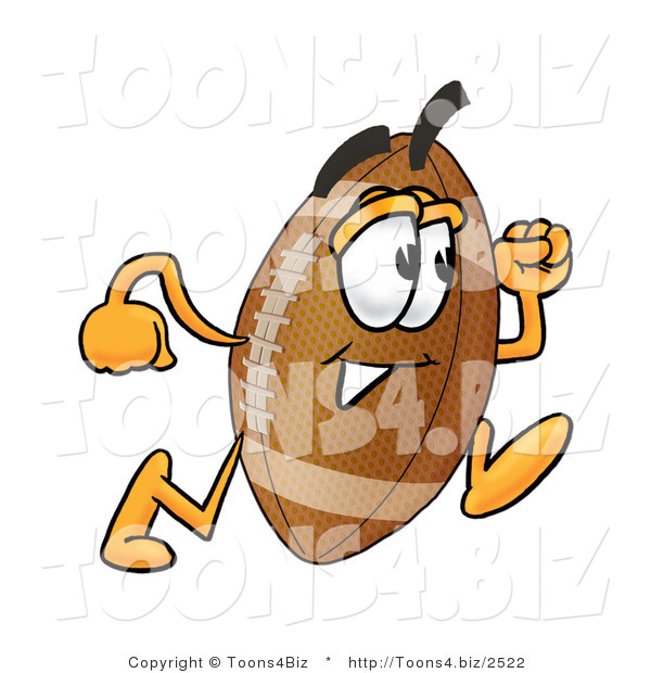 Illustration of an American Football Mascot Running