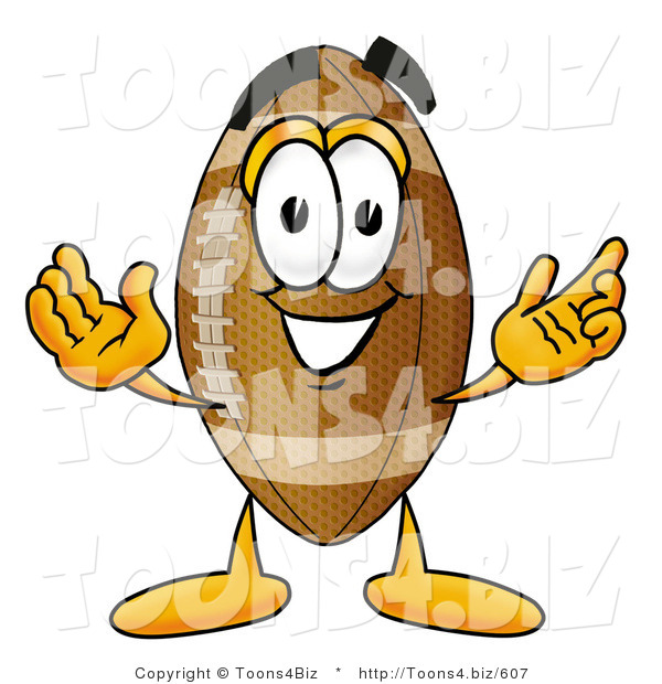 Illustration of an American Football Mascot with Welcoming Open Arms