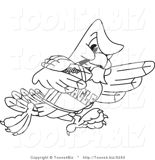 Vector Illustration of a Bald Eagle Football Player Outline