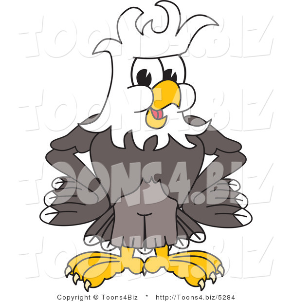 Vector Illustration of a Bald Eagle Mascot with Messy Hair