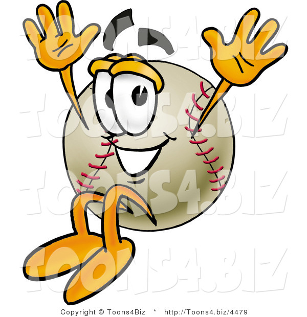 Vector Illustration of a Baseball Mascot Jumping