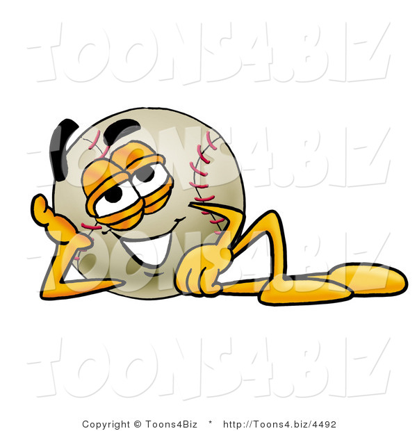 Vector Illustration of a Baseball Mascot Resting His Head on His Hand