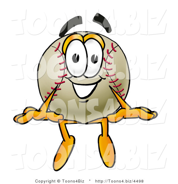 Vector Illustration of a Baseball Mascot Sitting