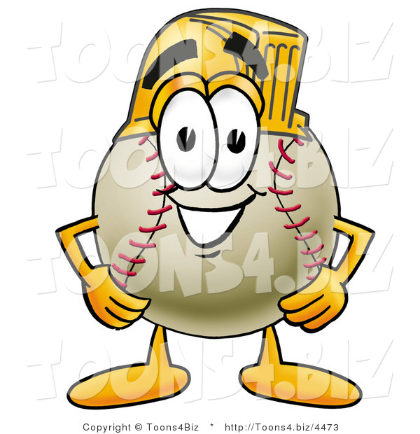 Vector Illustration of a Baseball Mascot Wearing a Helmet