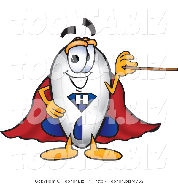 Vector Illustration of a Blimp Mascot Holding a Pointer Stick