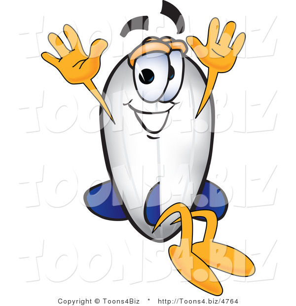 Vector Illustration of a Blimp Mascot Jumping