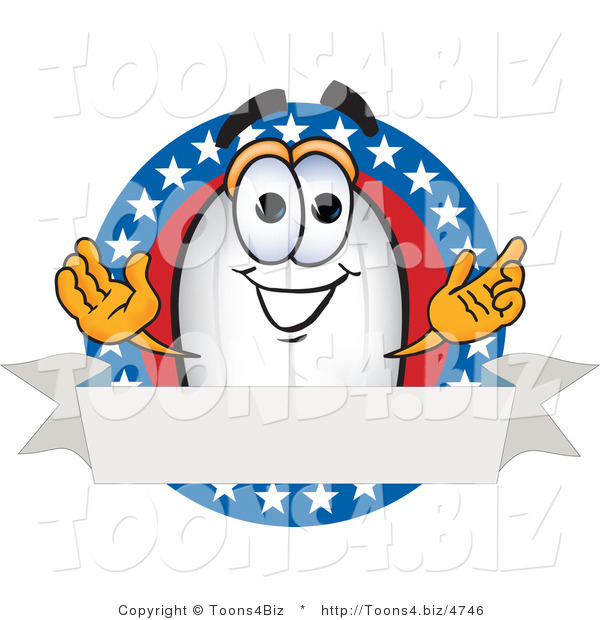 Vector Illustration of a Blimp Mascot Logo with Stars and a Blank Ribbon