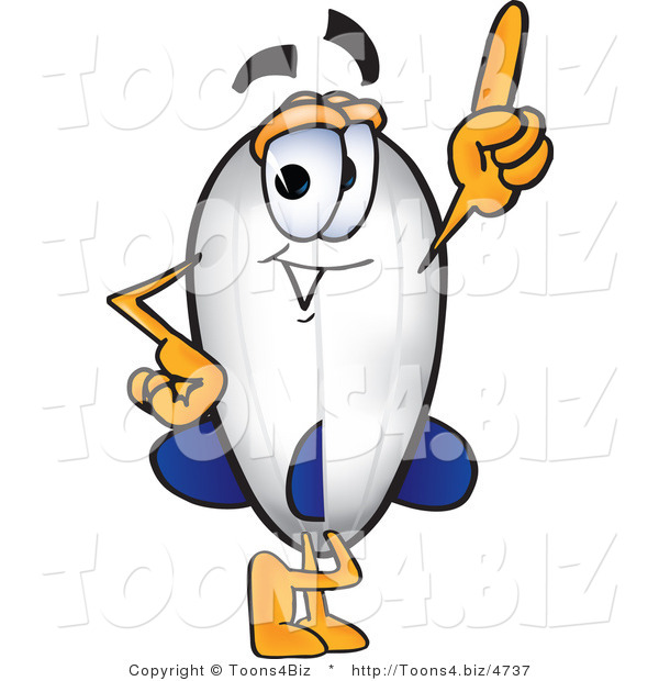 Vector Illustration of a Blimp Mascot Pointing Upwards