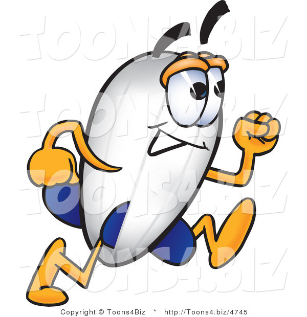 Vector Illustration of a Blimp Mascot Running