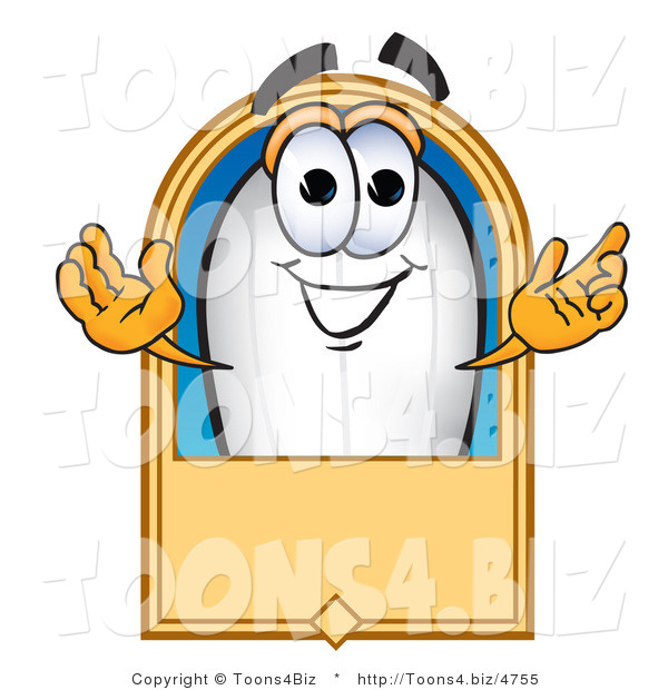 Vector Illustration of a Blimp Mascot with a Blank Label