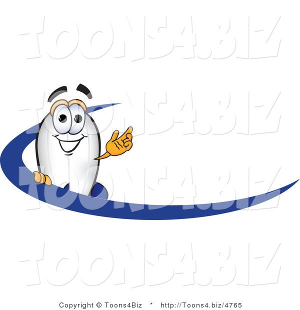 Vector Illustration of a Blimp Mascot with a Blue Dash