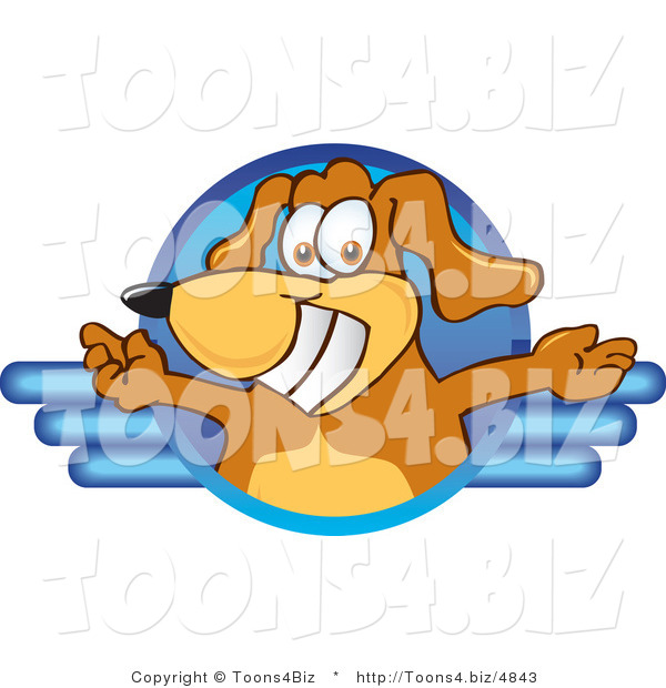 Vector Illustration of a Brown Dog Mascot Logo with Open Arms