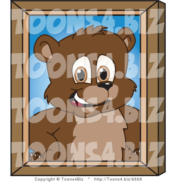 Vector Illustration of a Cartoon Bear Mascot Portrait