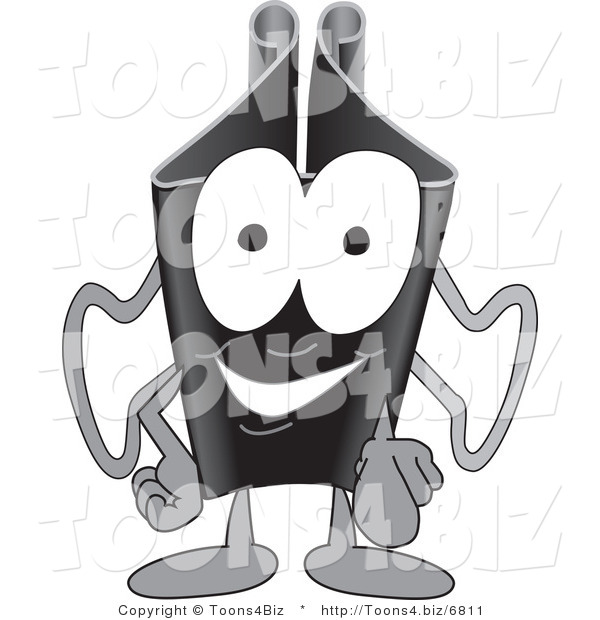 Vector Illustration of a Cartoon Binder Clip Mascot Pointing Outwards