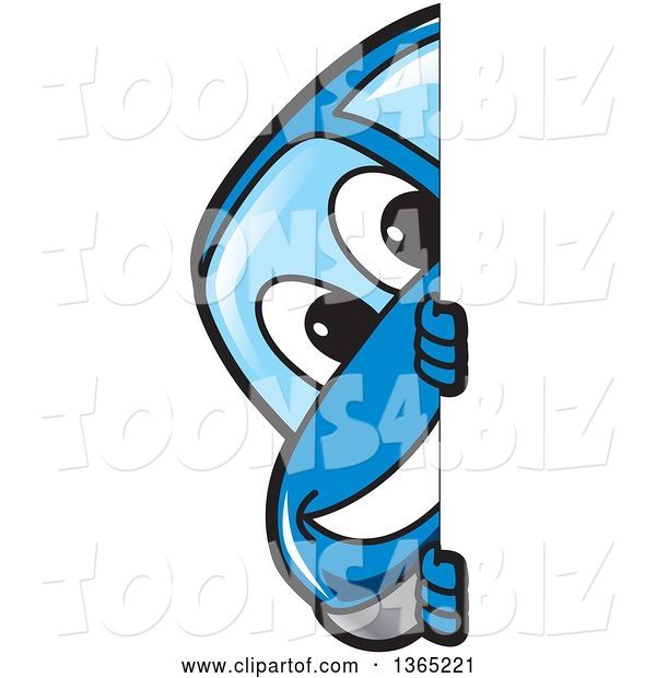 Vector Illustration of a Cartoon Blue Car Mascot Smiling Around a Sign