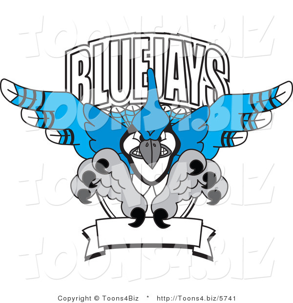 Vector Illustration of a Cartoon Blue Jays Mascot Logo