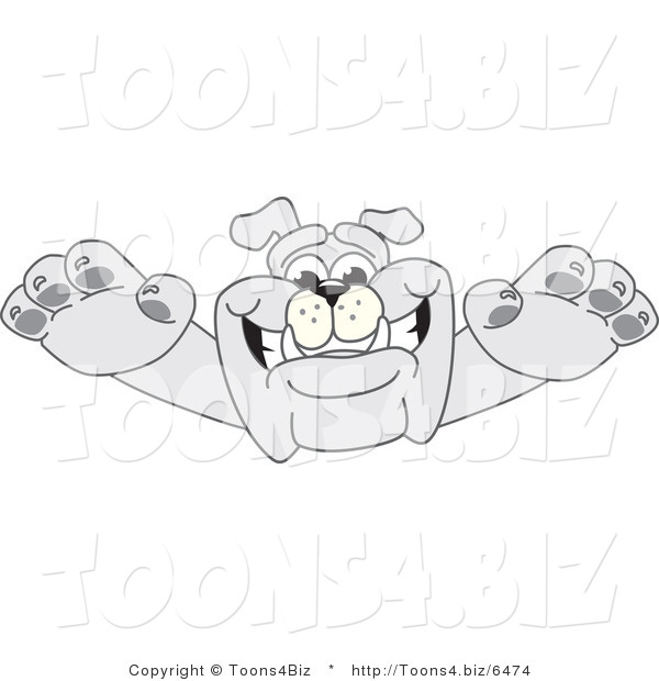 Vector Illustration of a Cartoon Bulldog Mascot Leaping Forward