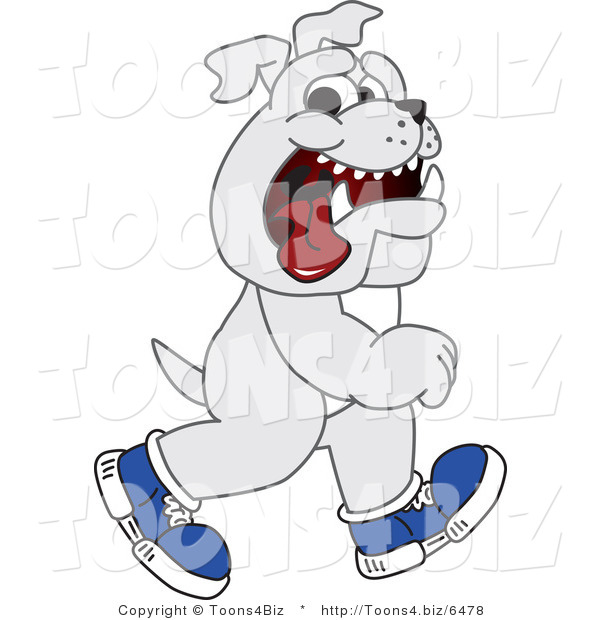 Vector Illustration of a Cartoon Bulldog Mascot Walking Upright and Wearing Shoes