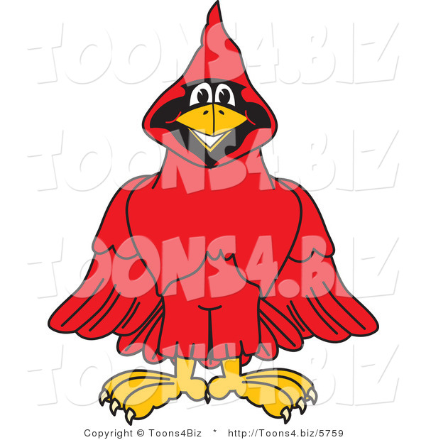 Vector Illustration of a Cartoon Cardinal Mascot