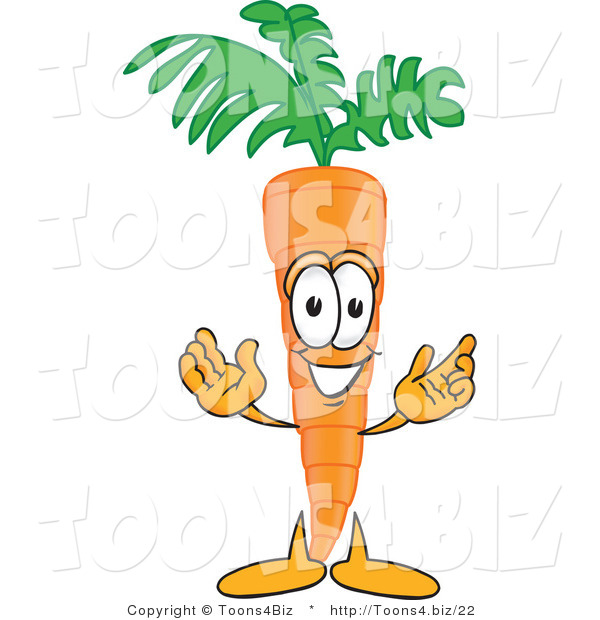 Vector Illustration of a Cartoon Carrot Mascot Greeting with Open Arms
