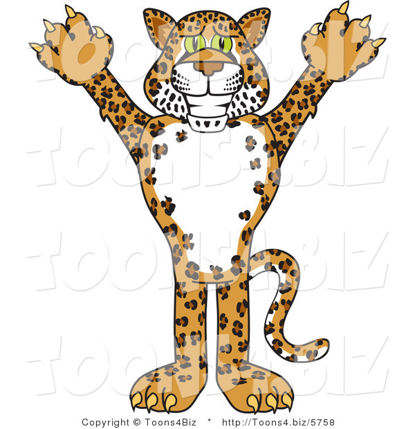 Vector Illustration of a Cartoon Cheetah, Jaguar or Leopard Mascot