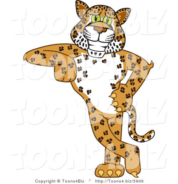 Vector Illustration of a Cartoon Cheetah Mascot Leaning