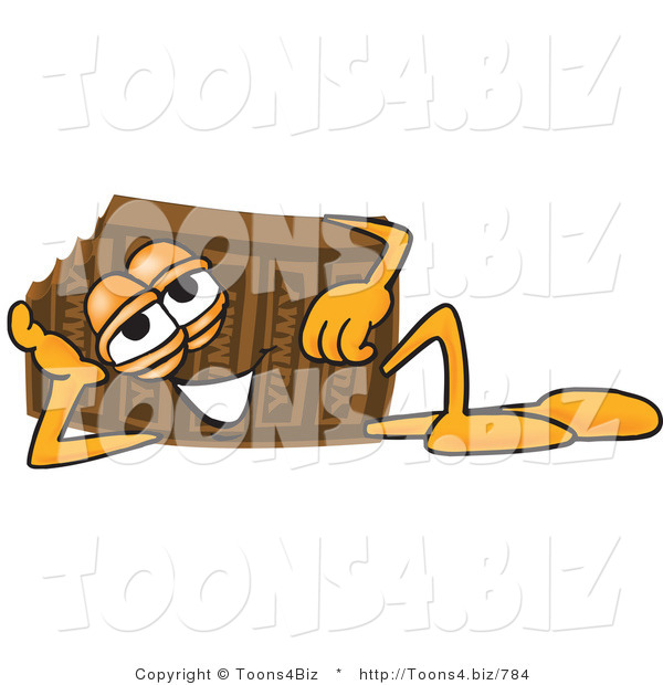 Vector Illustration of a Cartoon Chocolate Mascot Resting His Head on His Hand