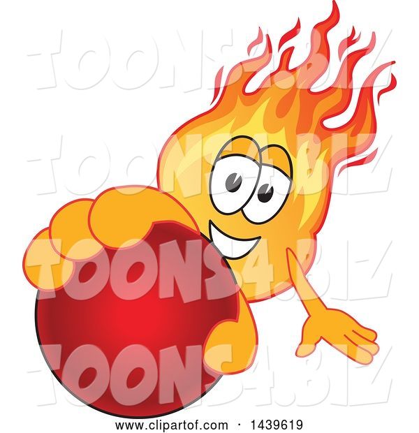 Vector Illustration of a Cartoon Comet Mascot Holding out a Field Hockey Ball