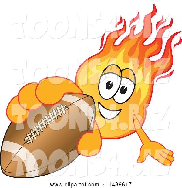 Vector Illustration of a Cartoon Comet Mascot Holding out a Football