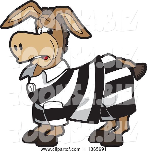 Vector Illustration of a Cartoon Donkey Mascot Character in a Jail Suit