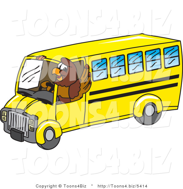 Vector Illustration of a Cartoon Falcon Mascot Character Bus Driver