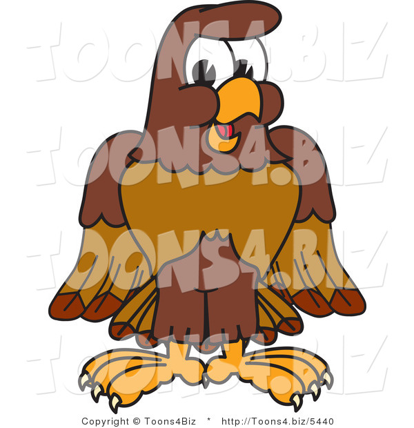 Vector Illustration of a Cartoon Falcon Mascot Character