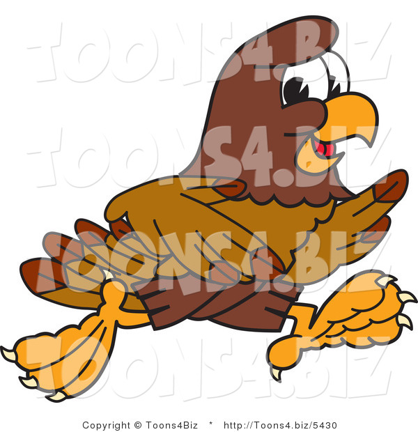 Vector Illustration of a Cartoon Falcon Mascot Character Running