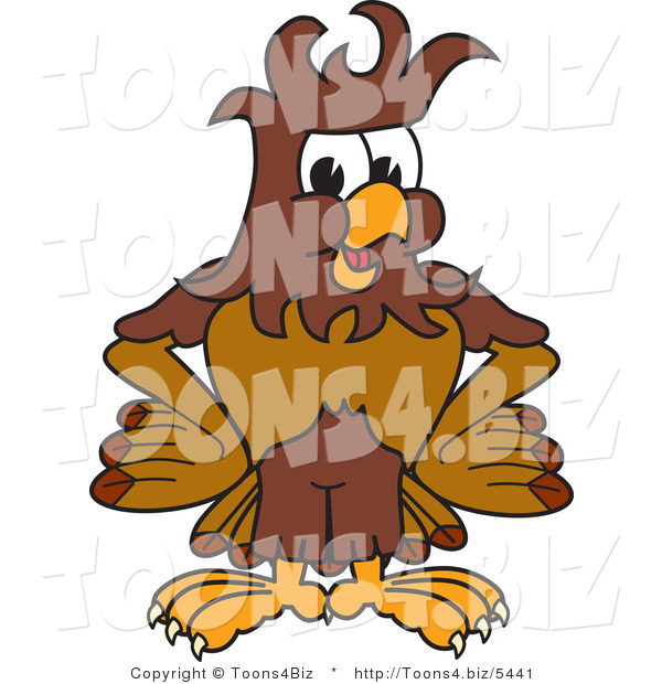 Vector Illustration of a Cartoon Falcon Mascot Character with Messy Hair
